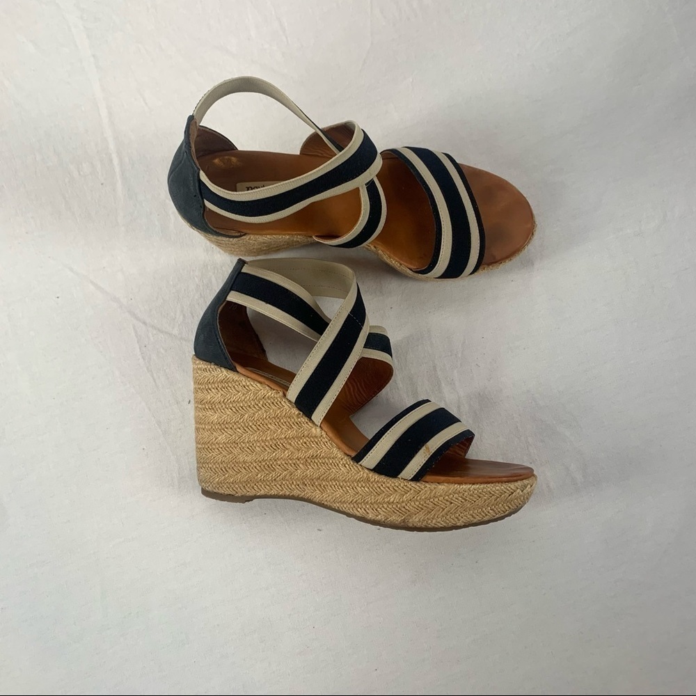 Paul Green Strappy Espadrille Wedge Sandals in Navy Size‎ 9